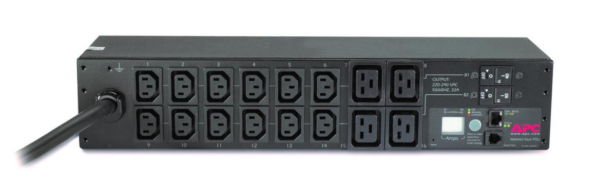 APC Rack PDU, Metered, 2U, 32A, 230V, (12) C13 & (4) C19