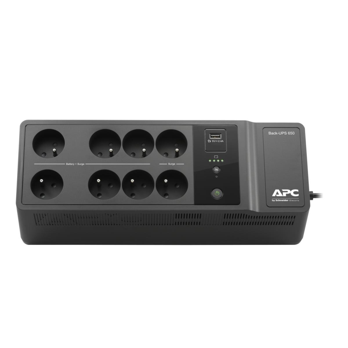 APC Back-UPS 650va 400w 230v - 8x French/belgian Outlets - 1x USB-a Charging Port