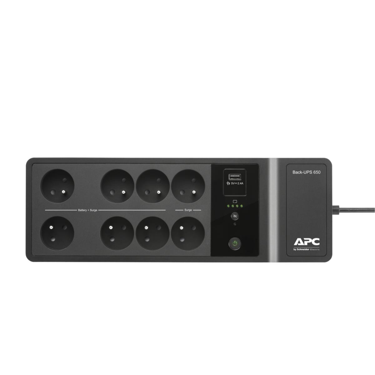 APC Back-UPS 650va 400w 230v - 8x French/belgian Outlets - 1x USB-a Charging Port