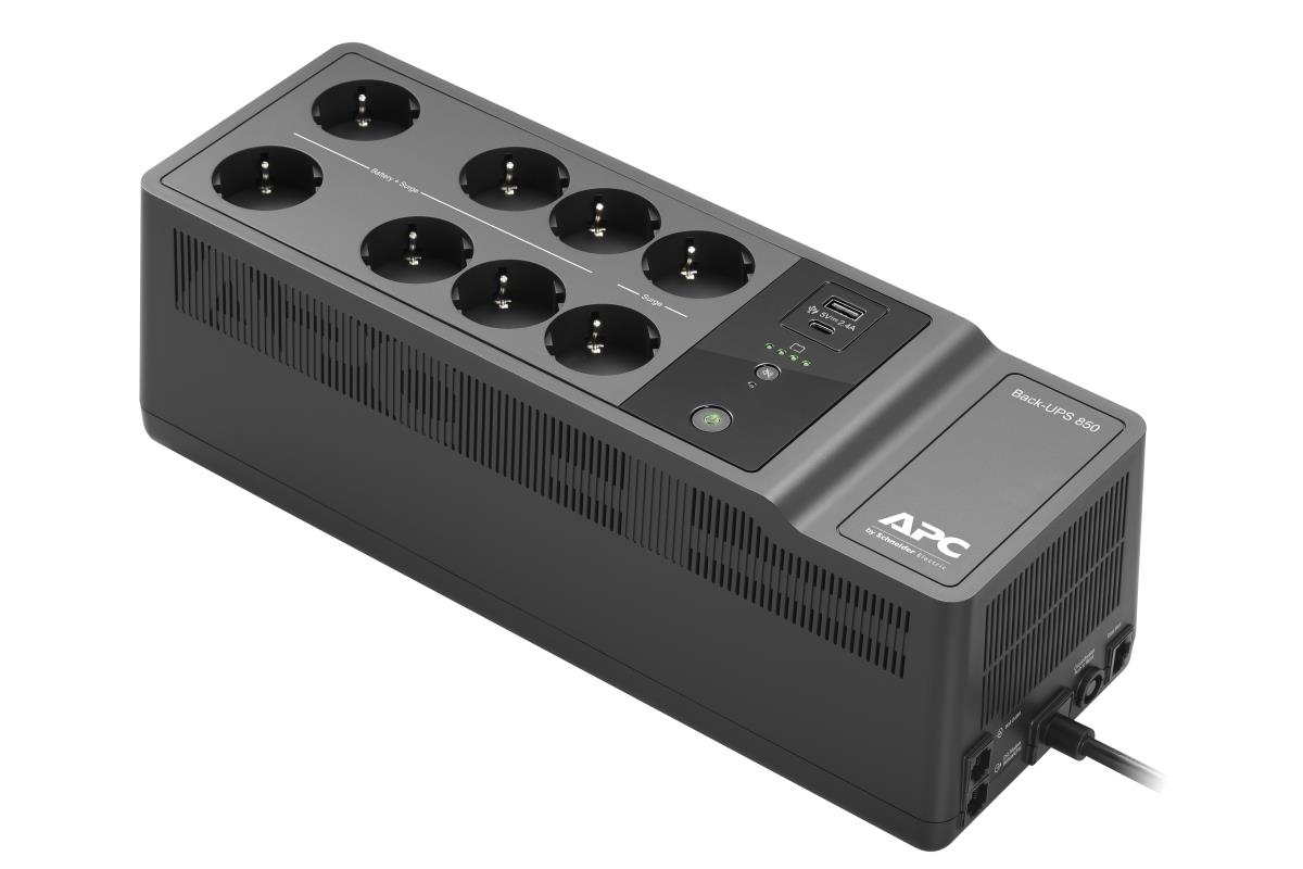 APC Back-UPS 850VA 520Watts 230V, USB Type-C and A Charging Ports - Schuko CEE 7/7P