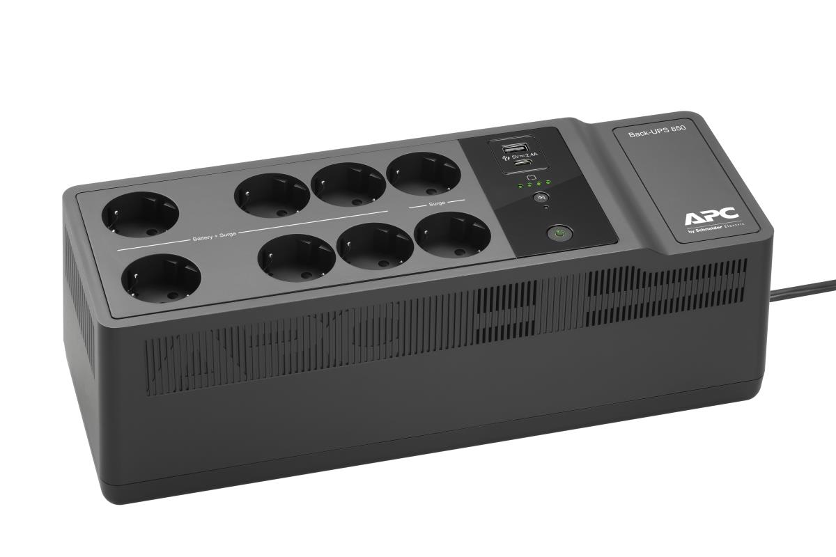APC Back-UPS 850VA 520Watts 230V, USB Type-C and A Charging Ports - Schuko CEE 7/7P