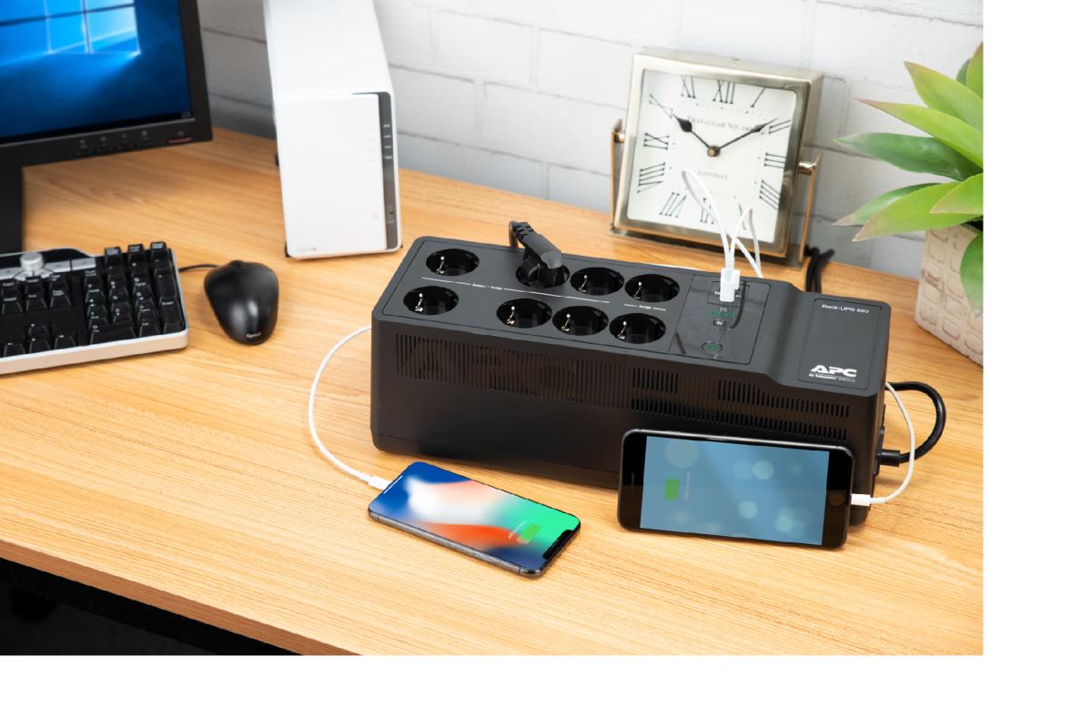 APC Back-UPS 850VA 520Watts 230V, USB Type-C and A Charging Ports - Schuko CEE 7/7P