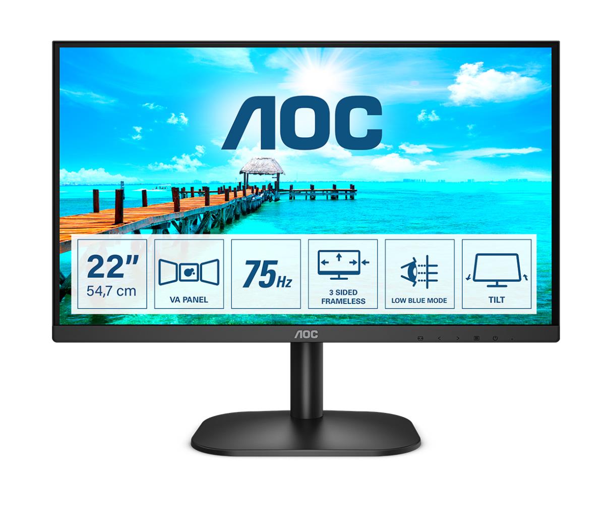 AOC Desktop Monitor - 22B2H 22IN FHD HDMI VGA