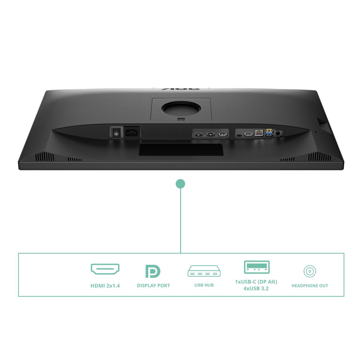AOC Desktop USB-C Monitor - Q27P3CW - 27in -2560x1440 (QHD) - IPS 75hz Speaker USB Hub