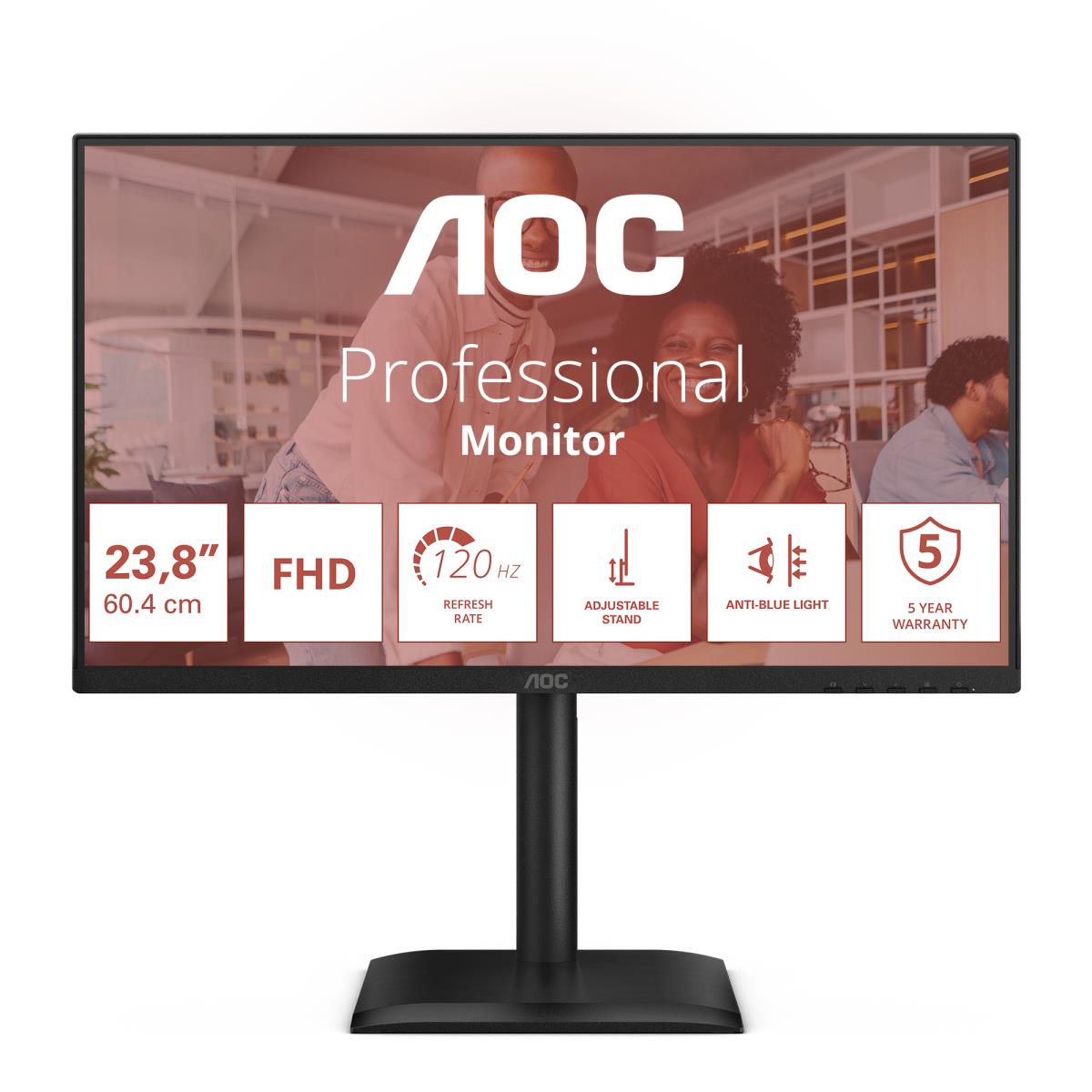 AOC Desktop Monitor - 24E4U - 24in - 1920x1080 (full Hd) - 4ms IPS 120Hz SPEAKERS