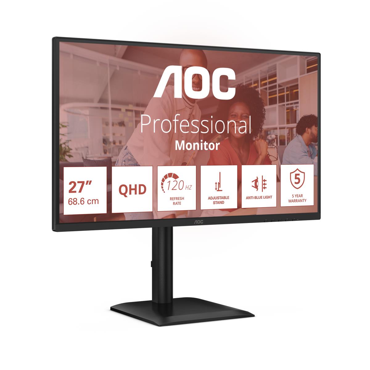 AOC Desktop Monitor - Q27E4U - 27in -2560x1440 (QHD) - 120Hz Speakers