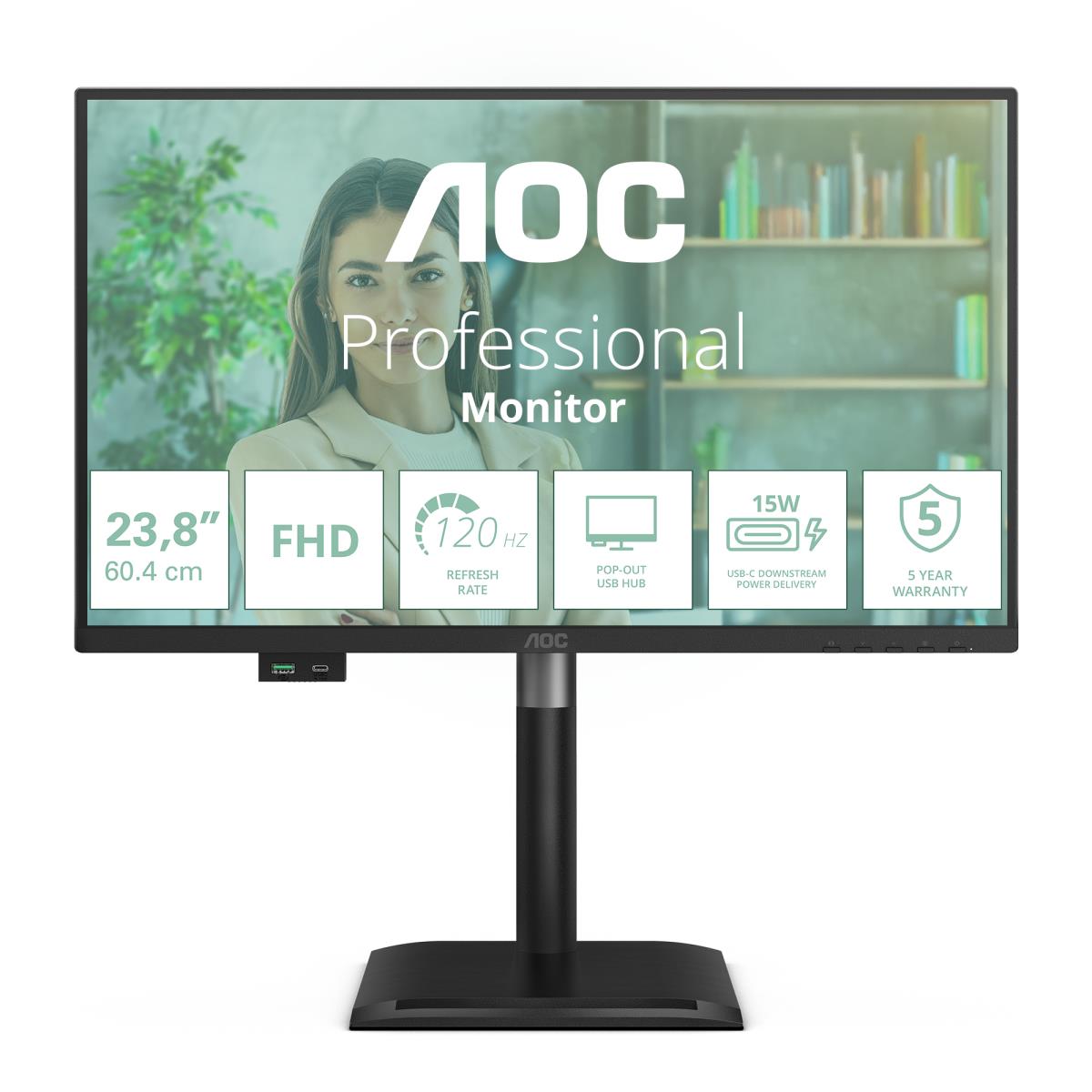 AOC Desktop Monitor - 24P4U - 24in - 1920x1080 (Full HD) - IPS 4ms