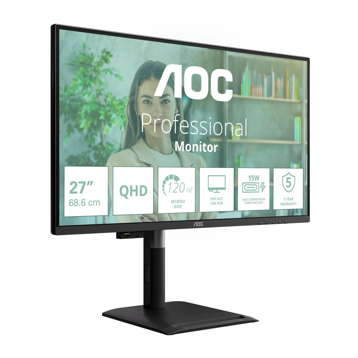 AOC Desktop Monitor - Q27P4U - 27in - IPS 120Hz HDMI Speakers