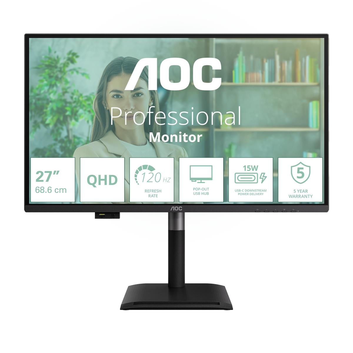 AOC Desktop Monitor - Q27P4U - 27in - IPS 120Hz HDMI Speakers