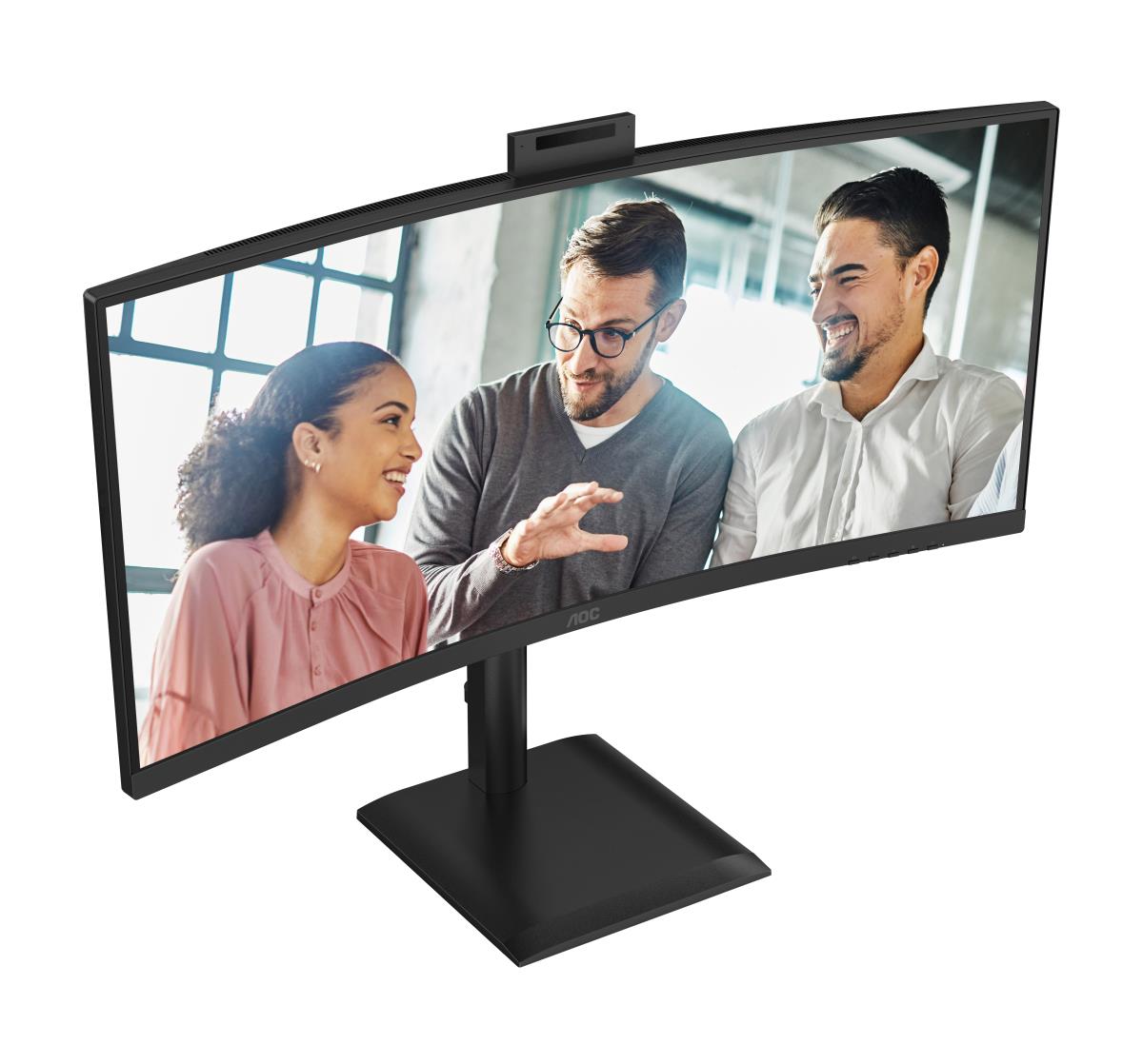 AOC Curved USB-C Monitor - CU34E4CW - 34in - 3440x1440 (UWQHD) - VA 120Hz Win Hello Webcam