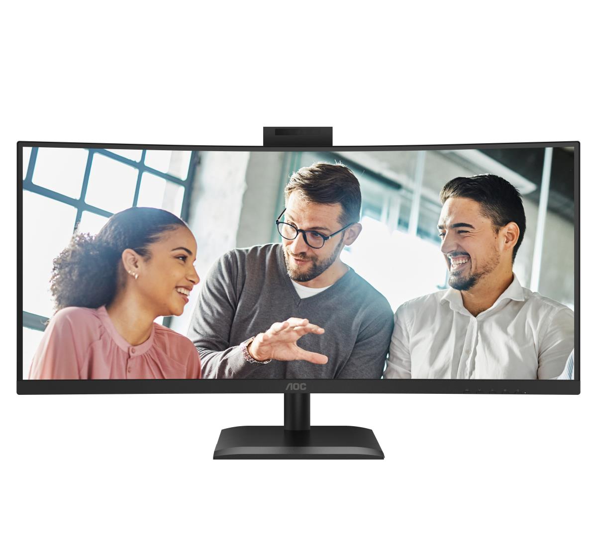 AOC Curved USB-C Monitor - CU34E4CW - 34in - 3440x1440 (UWQHD) - VA 120Hz Win Hello Webcam