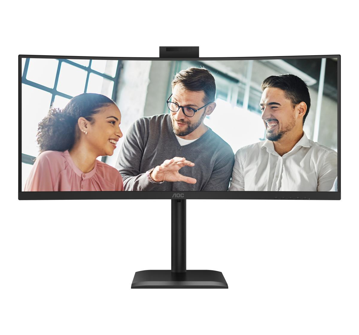 AOC Curved USB-C Monitor - CU34E4CW - 34in - 3440x1440 (UWQHD) - VA 120Hz Win Hello Webcam