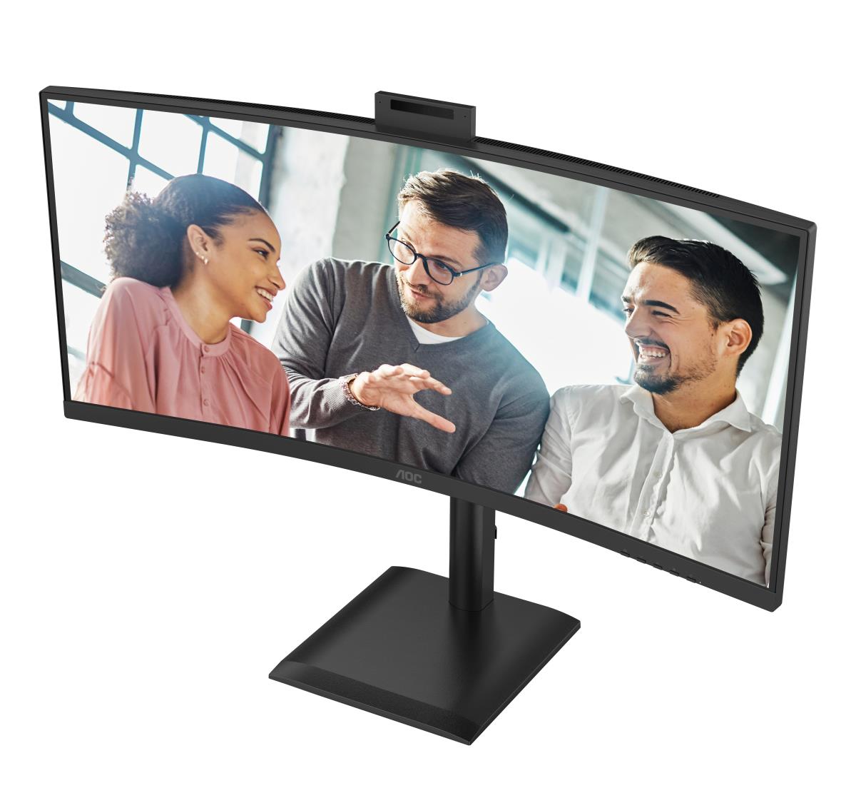 AOC Curved USB-C Monitor - CU34E4CW - 34in - 3440x1440 (UWQHD) - VA 120Hz Win Hello Webcam