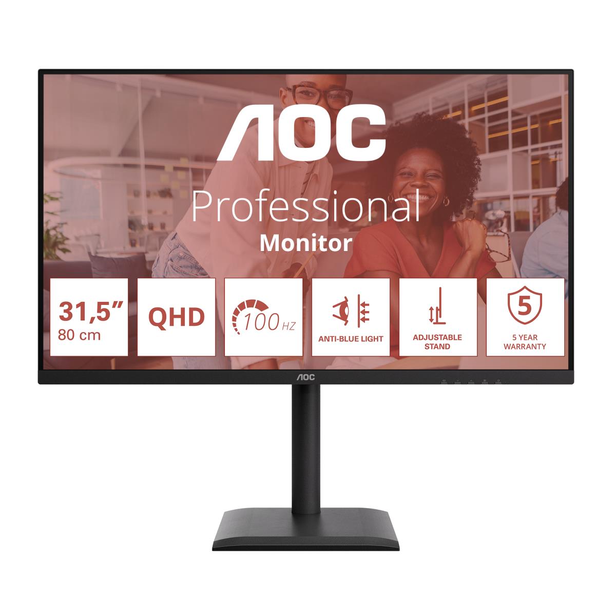 AOC Desktop Monitor - Q32E4U - 32in -2560x1440 (QHD) - IPS 4ms