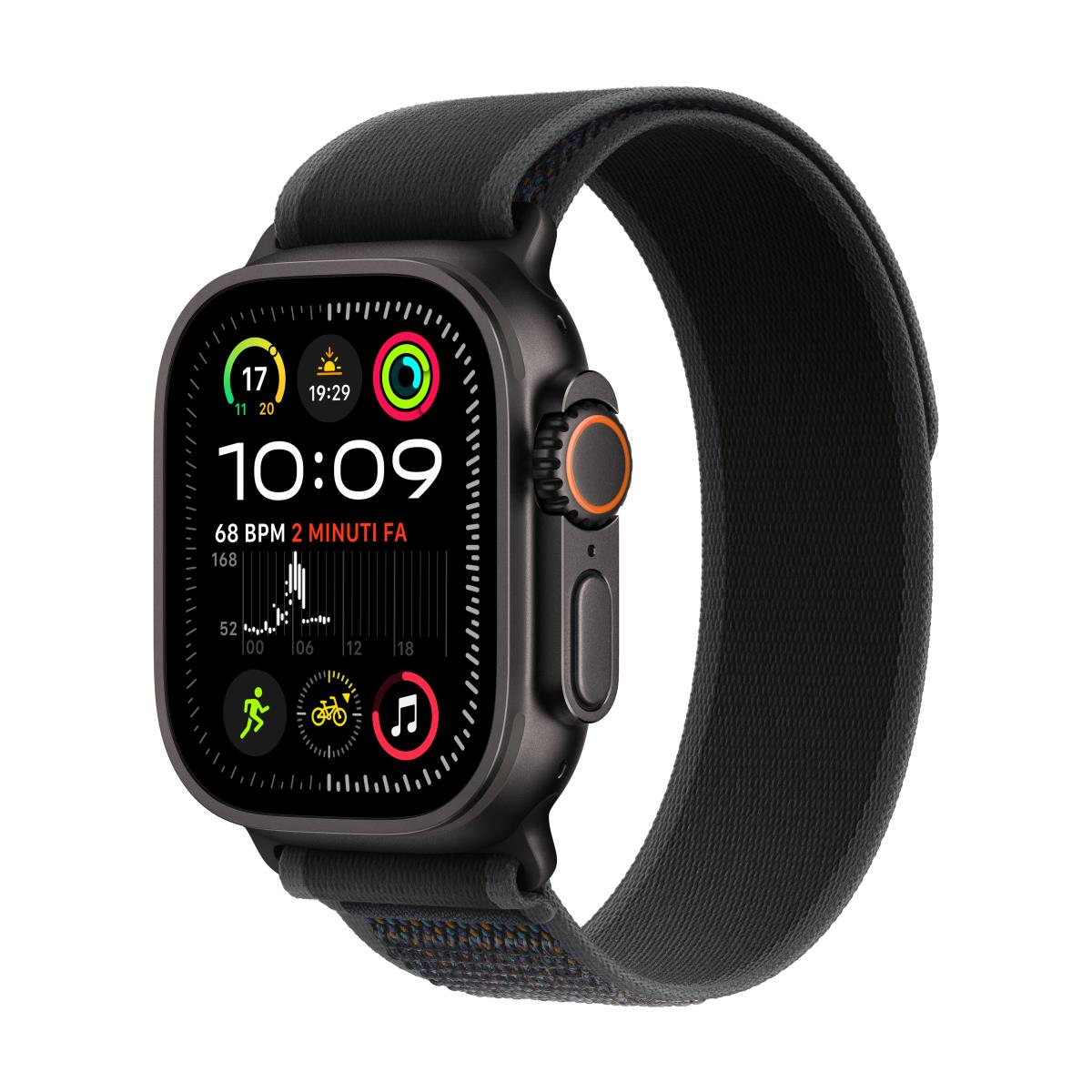 APPLE Watch Ultra 2 Gps + Cellular 49mm Black Titanium Case With Black Trail Loop - M/l (MX4V3QA/A)
