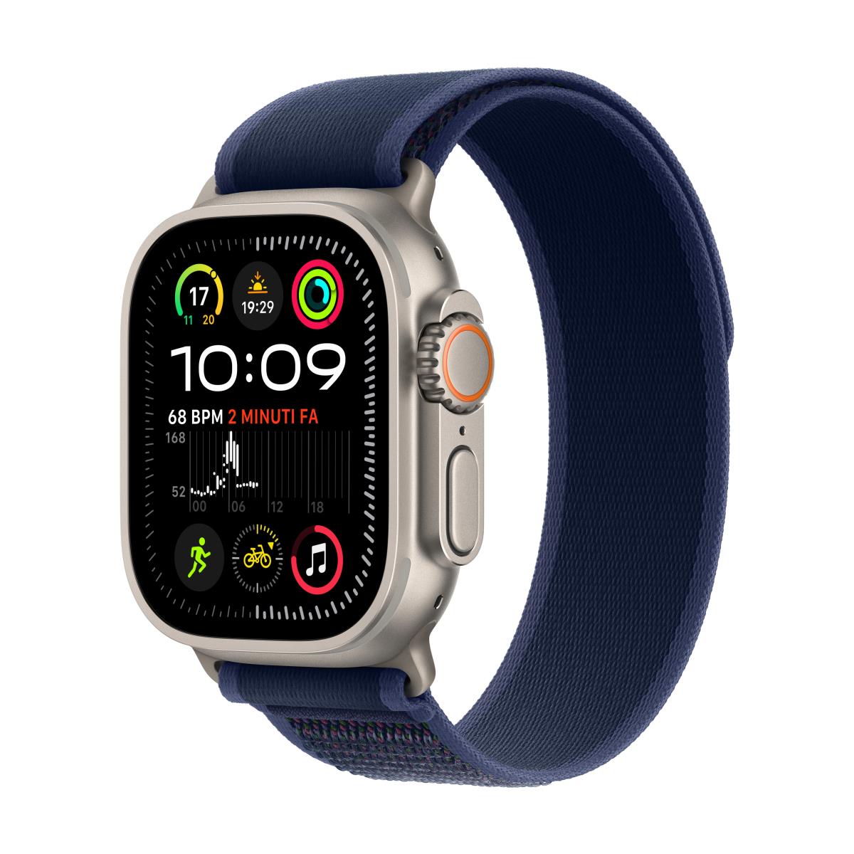APPLE Watch Ultra 2 Gps + Cellular 49mm Natural Titanium Case With Blue Trail Loop - M/l (MX4L3QA/A)