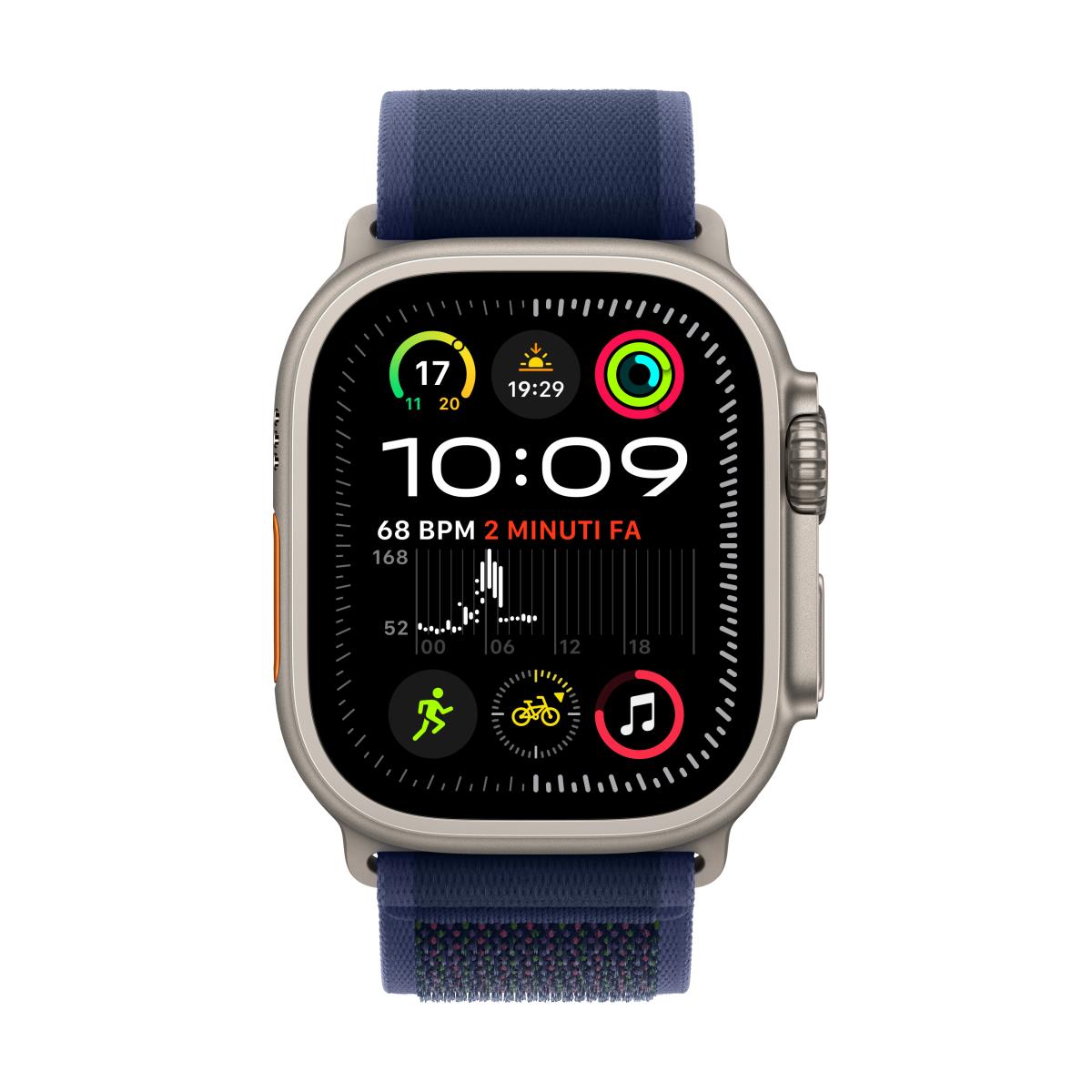 APPLE Watch Ultra 2 Gps + Cellular 49mm Natural Titanium Case With Blue Trail Loop - M/l (MX4L3QA/A)