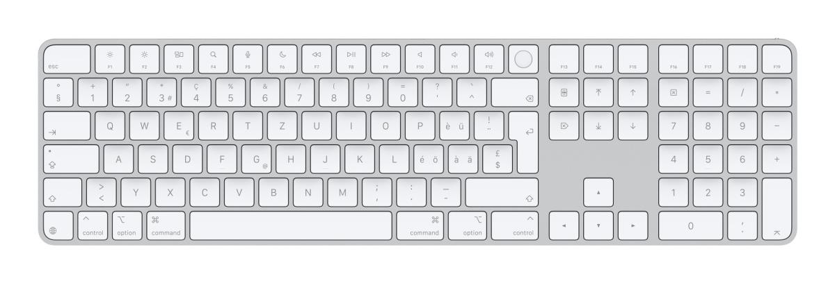 APPLE Magic Keyboard With Touch Id And Numeric Keypad For Apple Silicon - White - Qwertzu Swiss