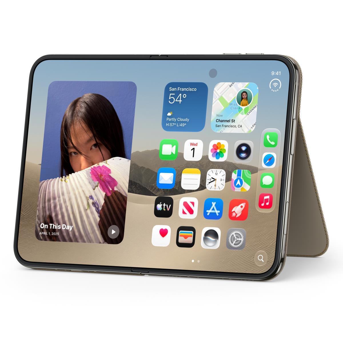 APPLE iPhone Duo - Folio With Kickstand - Taupe