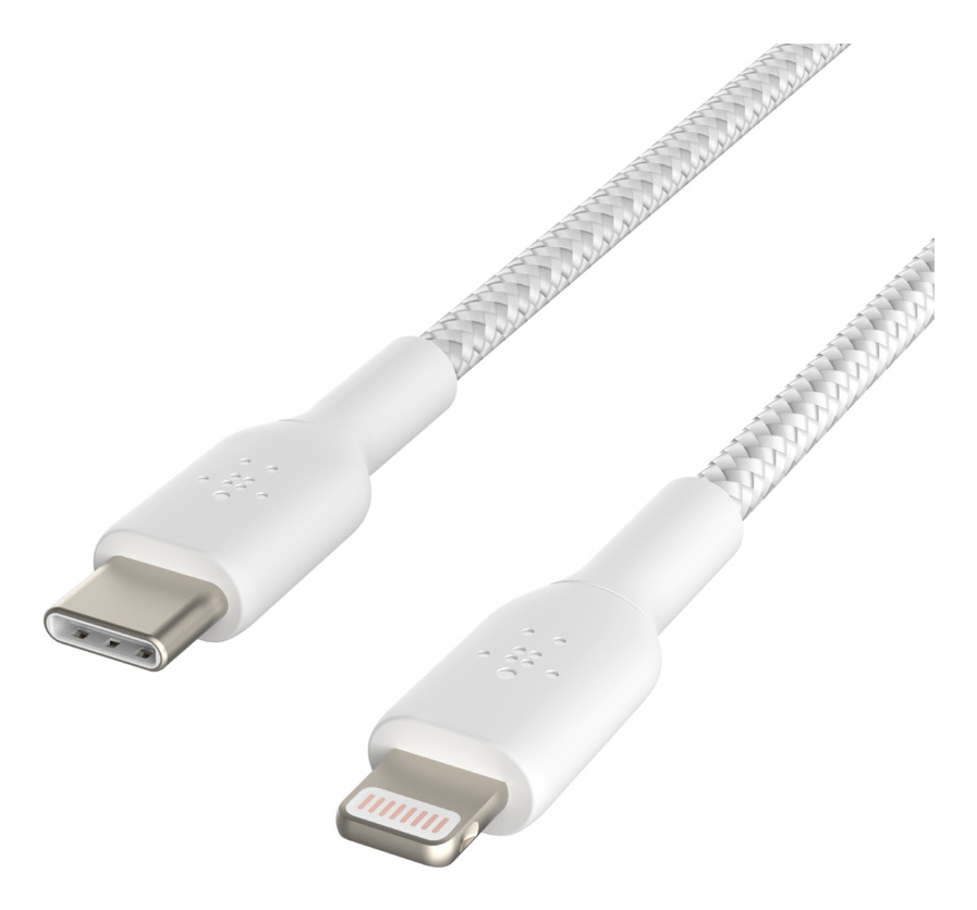 BELKIN Lightning To USB-c Cable Braid 1m White