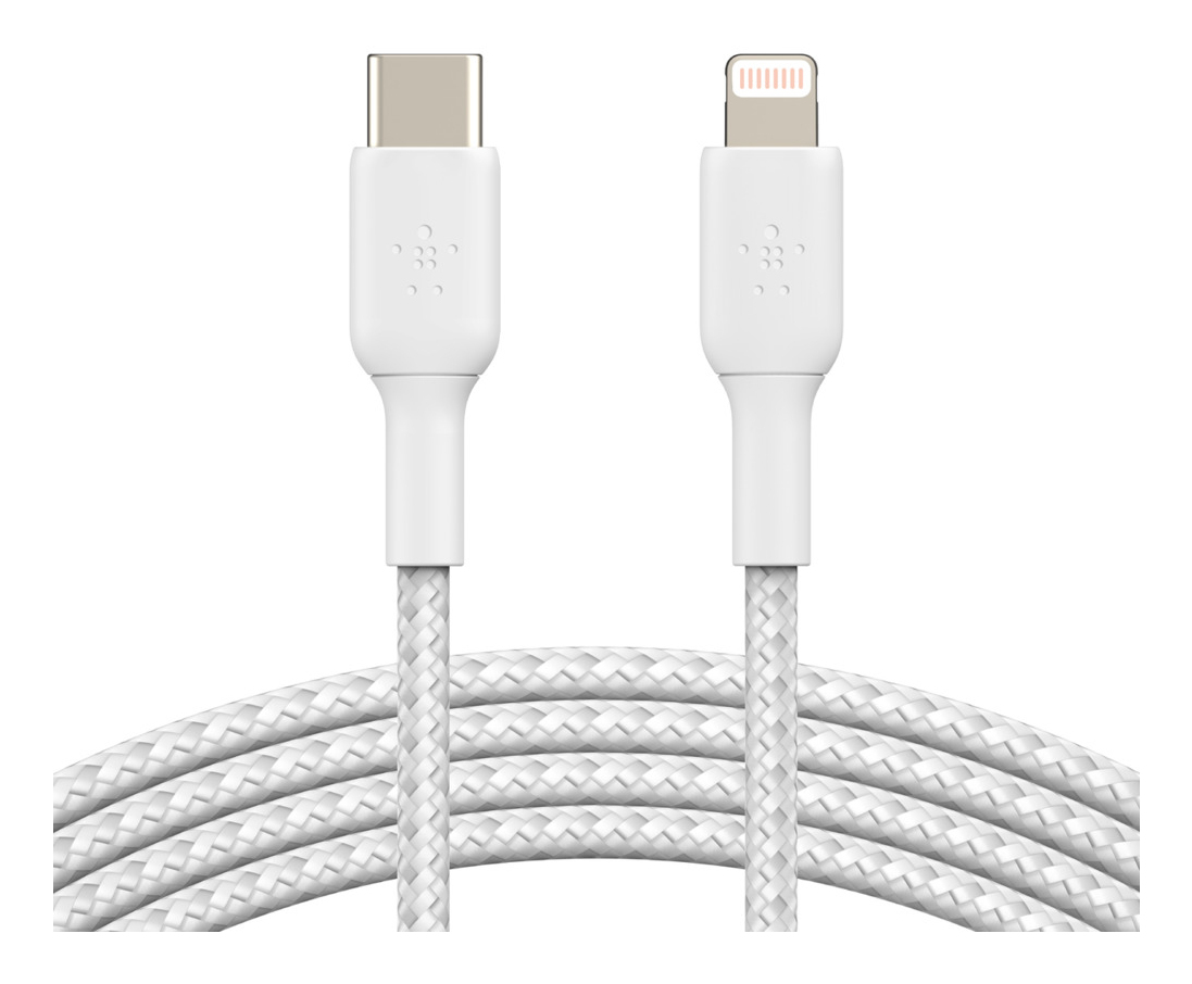 BELKIN Lightning To USB-c Cable Braid 1m White