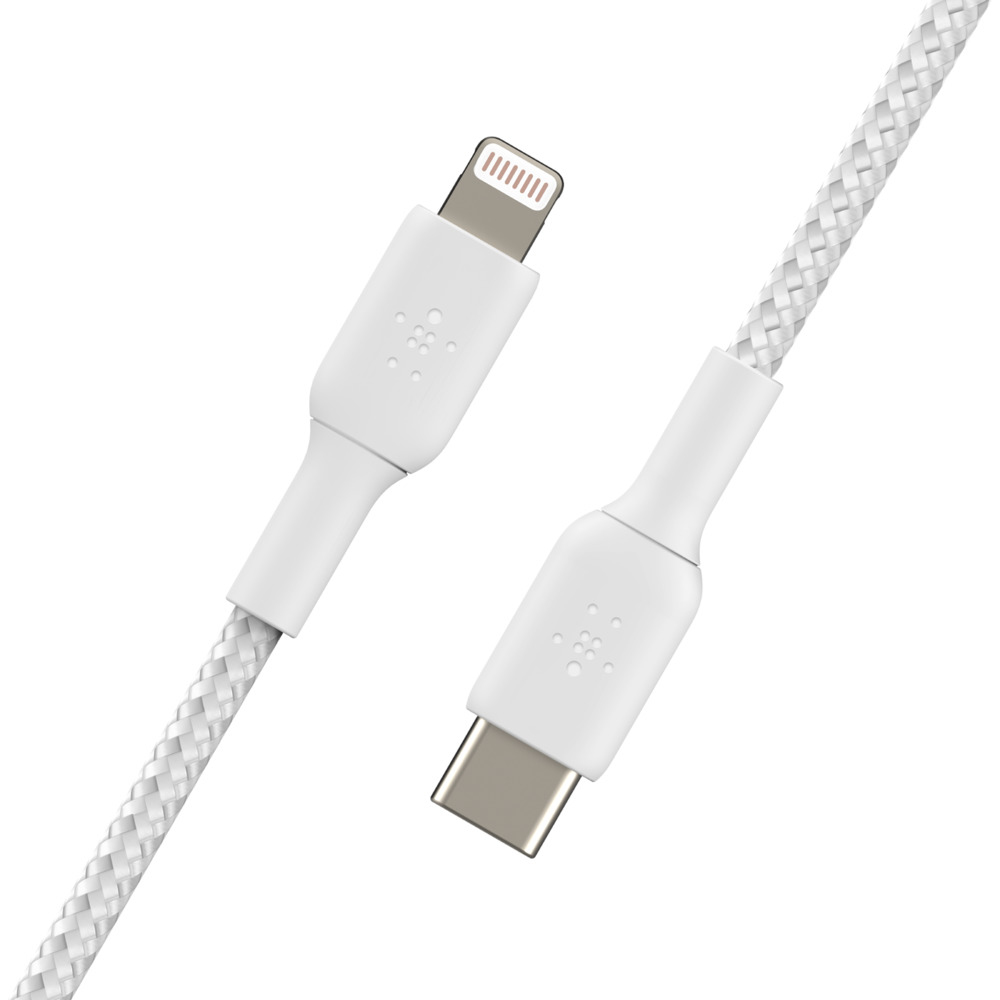 BELKIN Lightning To USB-c Cable Braid 1m White
