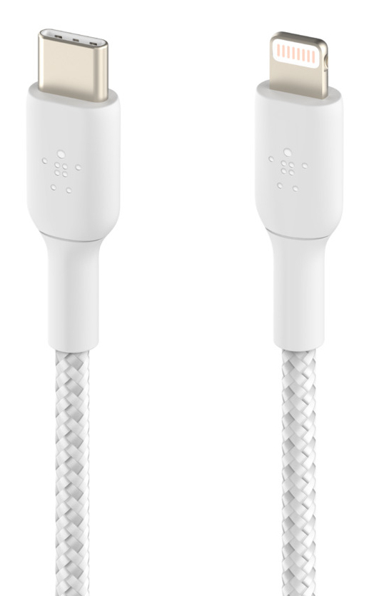 BELKIN Lightning To USB-c Cable Braid 2m White