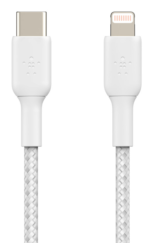 BELKIN Lightning To USB-c Cable Braid 2m White