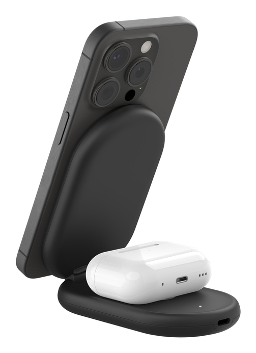 BELKIN Boost Charge Qi2 15w Magnetic 2in1 Stand Black