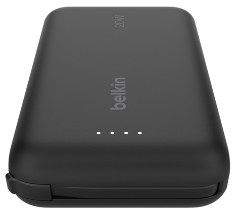 BELKIN 10k Pd20w Integrated USB-c Cable Power Bank Black