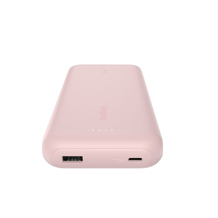 BELKIN 20k Pd30w Integrated USB-c Cable Power Bank Pink