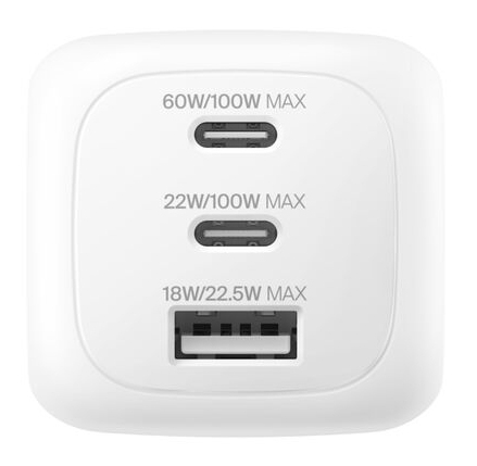 BELKIN Wall Charger - Boostcharge - 2 X USB-c 1 USB-a 100w - White