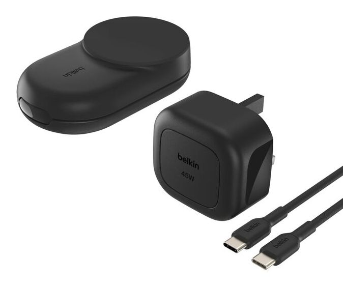BELKIN Magnetic Wireless Charger - Ultracharge - 3-in-1 With Qi2 25w - Black Round
