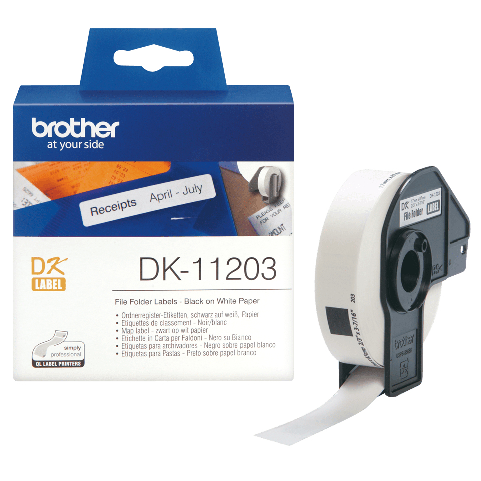 BROTHER File Folder Label (17x87mm) Paper 300 Labels (dk11203)