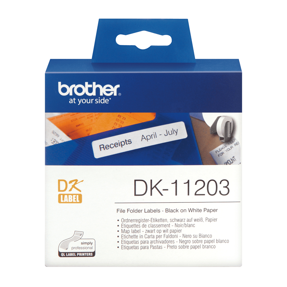BROTHER File Folder Label (17x87mm) Paper 300 Labels (dk11203)