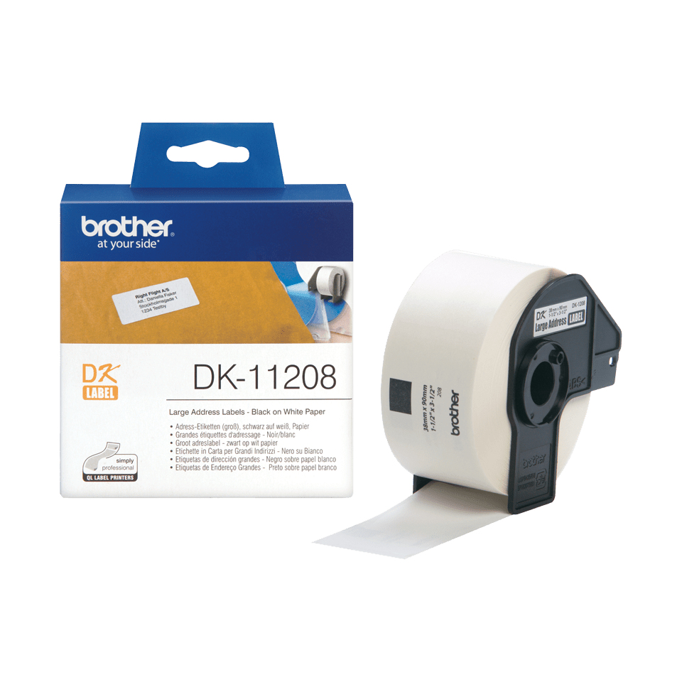 BROTHER Large Address Label (38x90mm) Paper 400 Labels (dk11208)