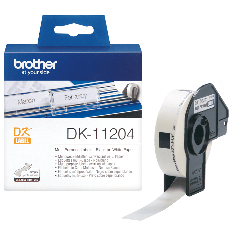 BROTHER Multi Purpose Label (17x54mm) Paper 400 Labels (dk11204)