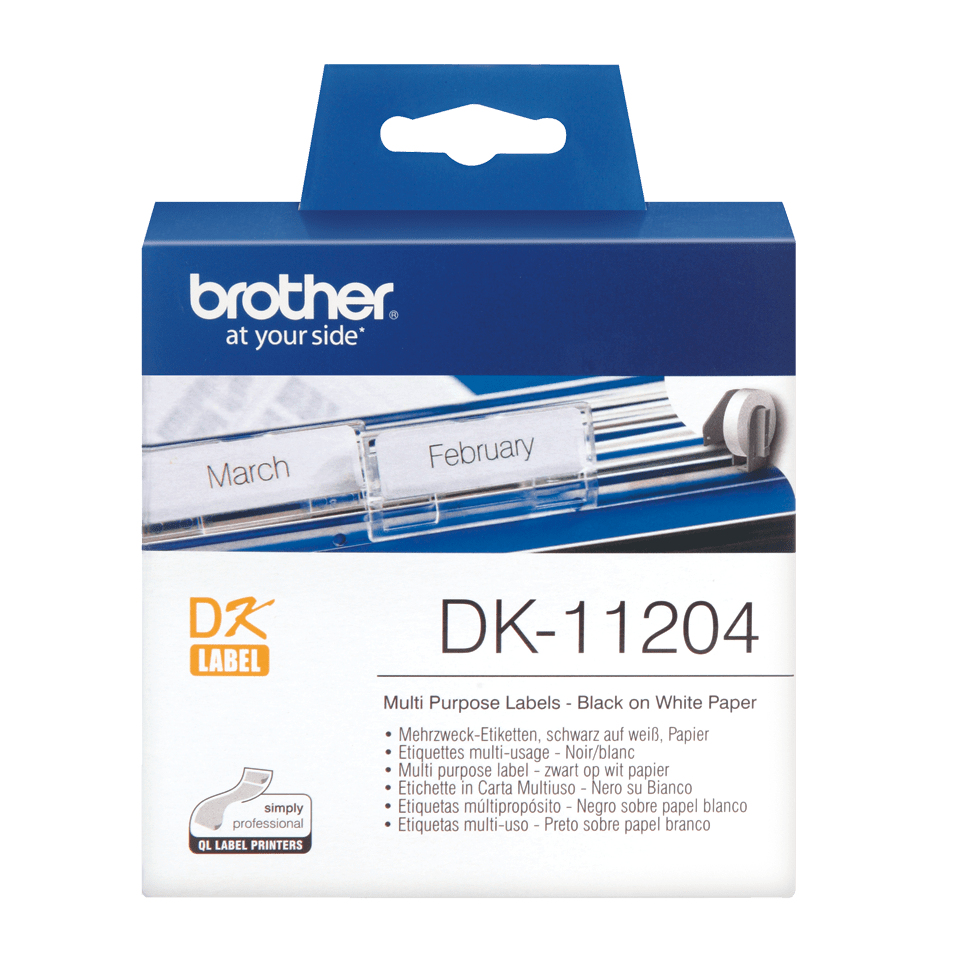 BROTHER Multi Purpose Label (17x54mm) Paper 400 Labels (dk11204)