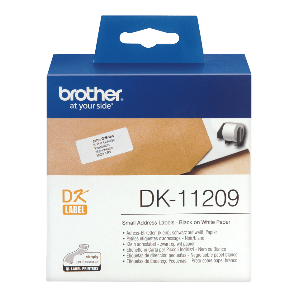 BROTHER Small Address Label (29x62mm) Paper 800 Labels (dk11209)