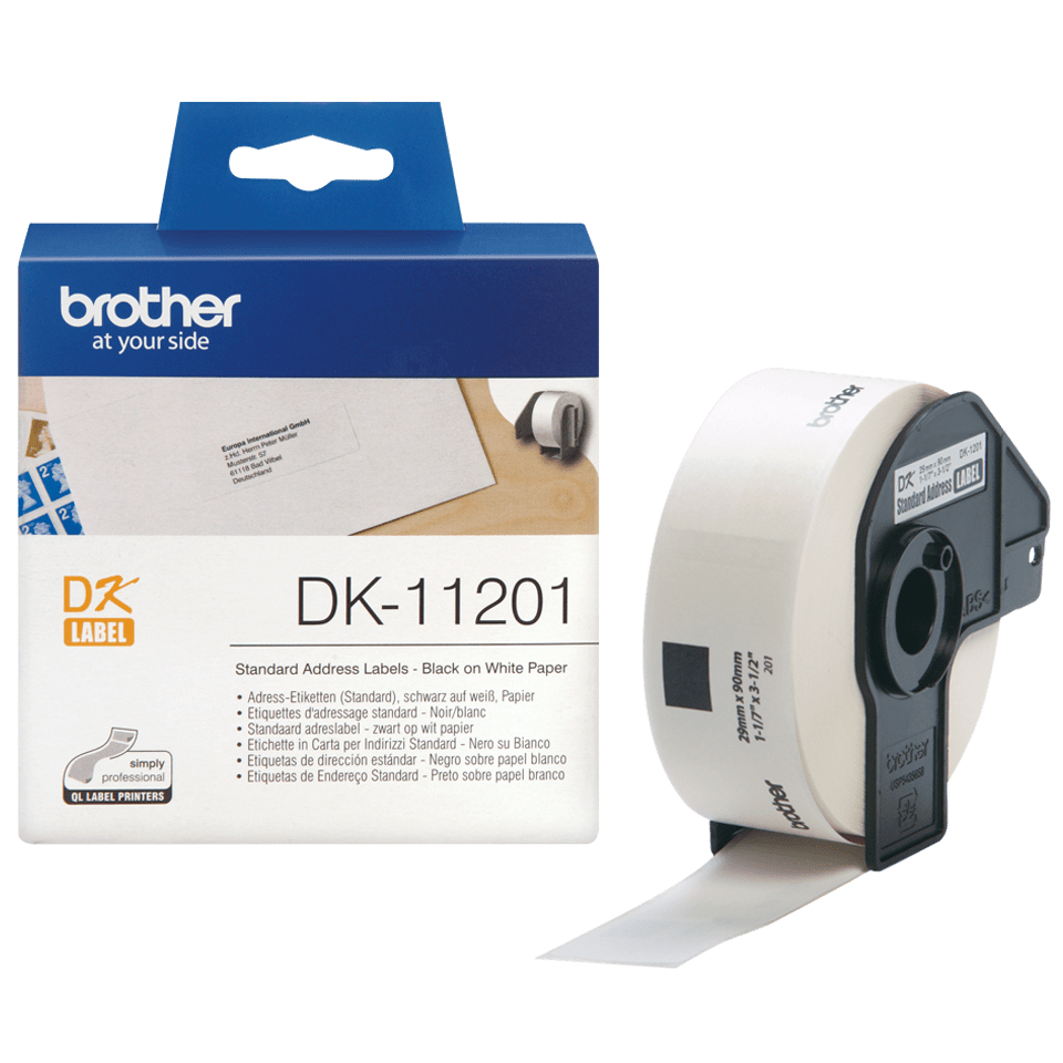 BROTHER Standard Address Label (29x90mm) Paper 400 Labels (dk11201)