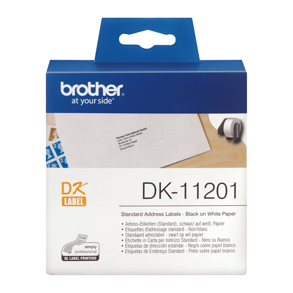 BROTHER Standard Address Label (29x90mm) Paper 400 Labels (dk11201)
