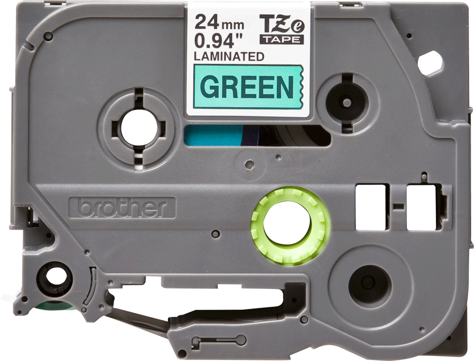 BROTHER Tape 24mm Lami Black On Green (tze-751)