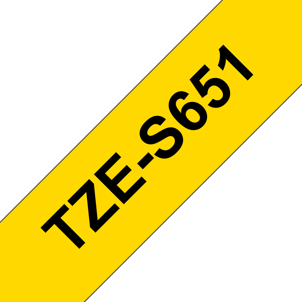 BROTHER Tape 24mm Black On Yellow Strong Adhesive (tze-s651)