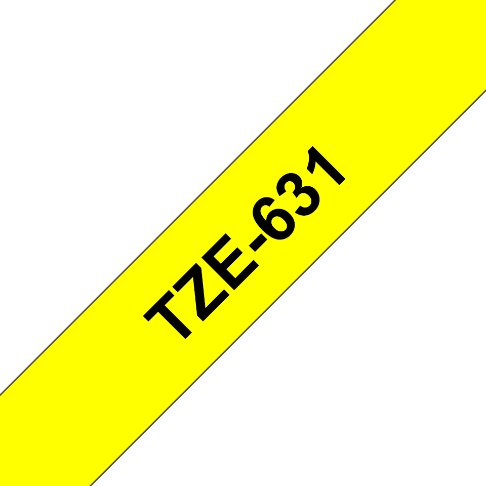 BROTHER Tape 12mm Lami Black On Yellow 8m (tze-631)