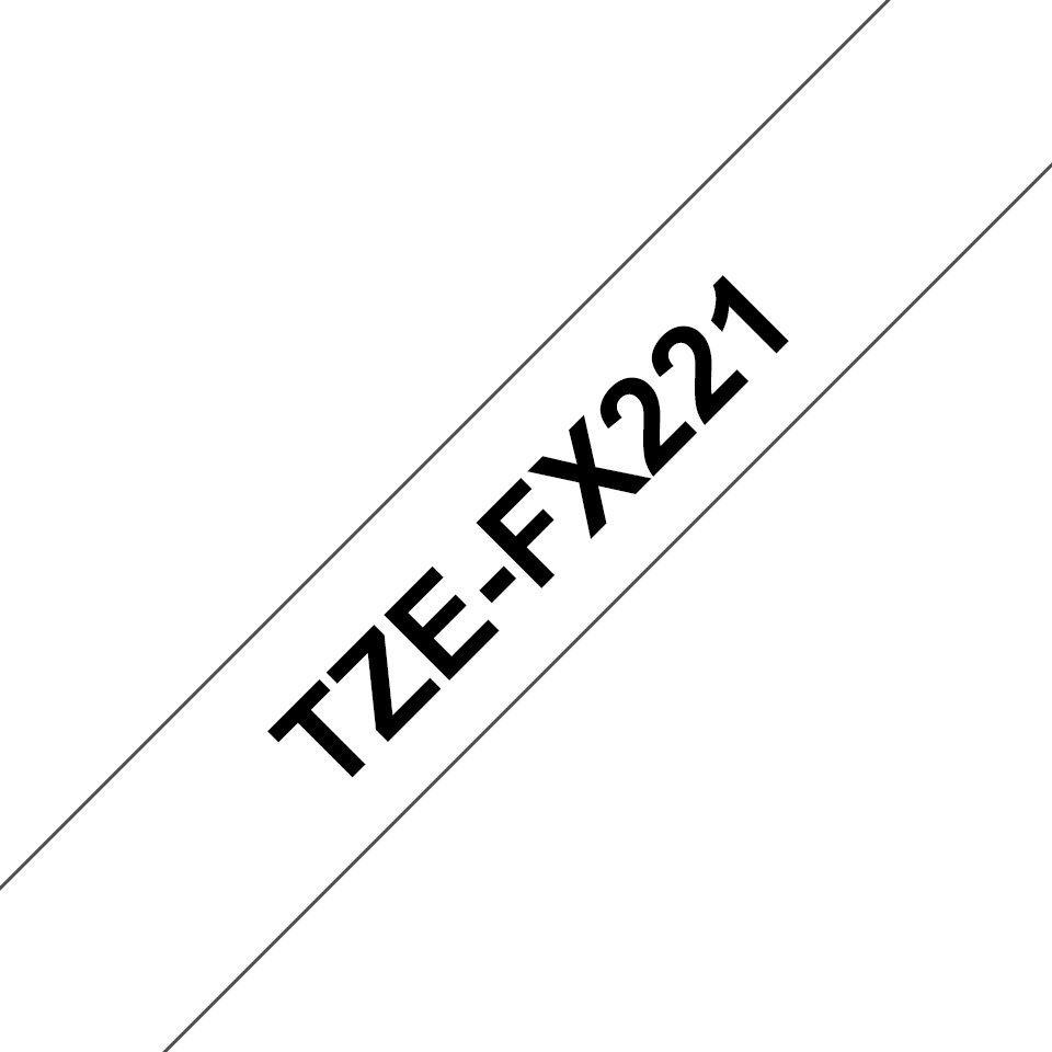 BROTHER Flexible Tape 9mm Black On White (tze-fx221)