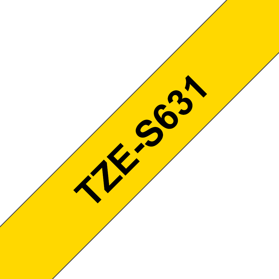 BROTHER Tape 12mm Black On Yellow Strong Adhesive (tze-s631)