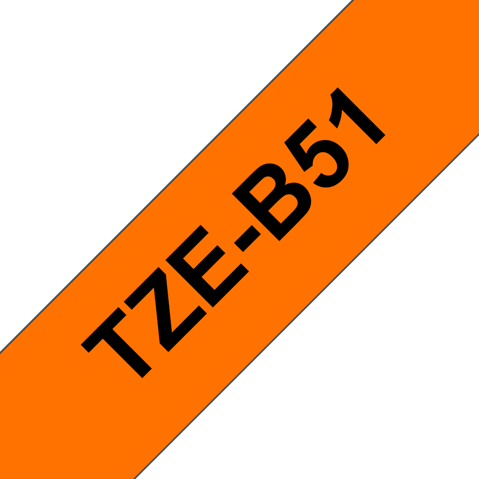BROTHER Tape 24mm Lami Black On Orange Fluorescent (tze-b51)
