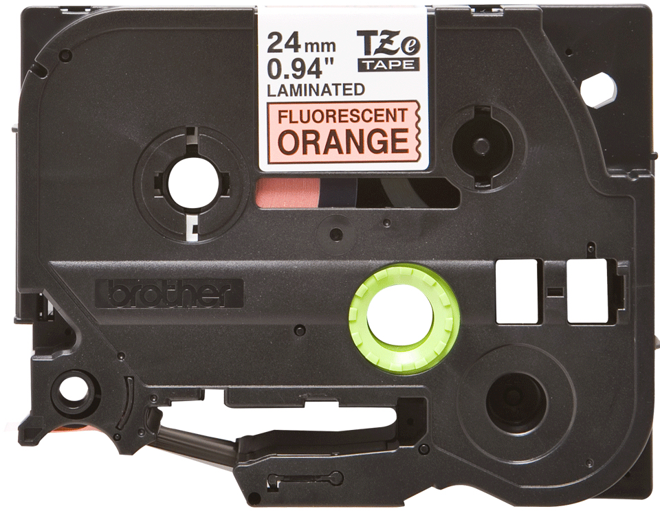 BROTHER Tape 24mm Lami Black On Orange Fluorescent (tze-b51)