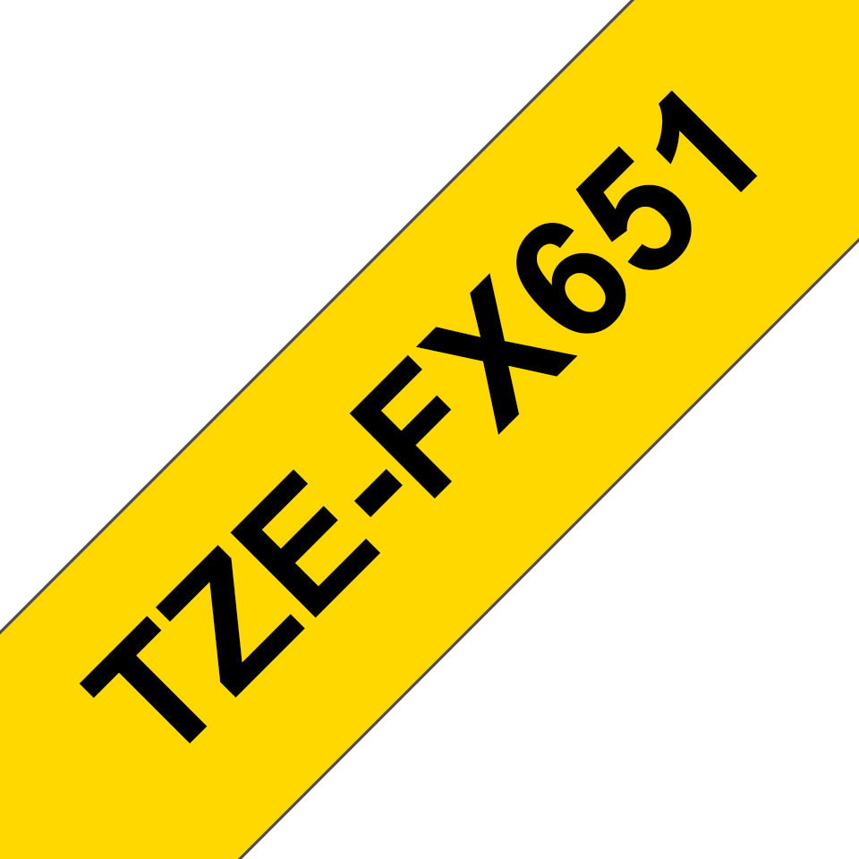 BROTHER Flexible Tape 24mm Black On Yellow (tze-fx651)