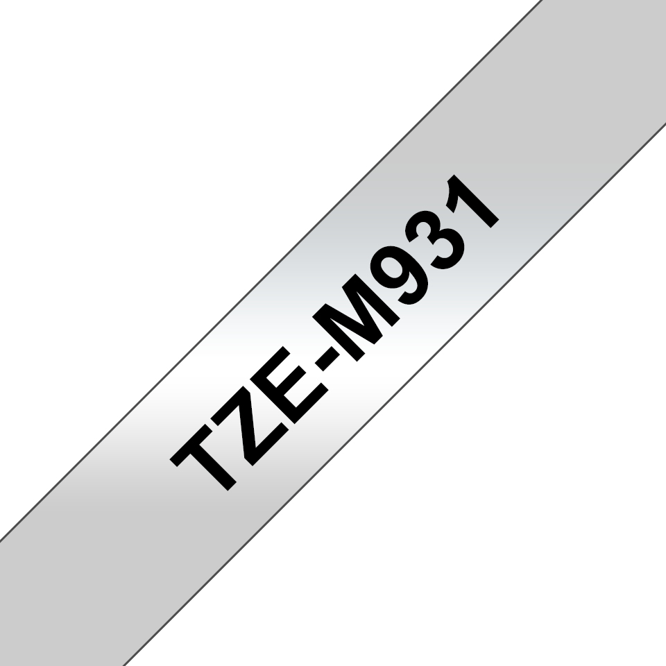 BROTHER Tape 12mm Mat Metalic Black On Silver (tze-m931)